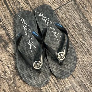 Black Michael Kors Flip Flops